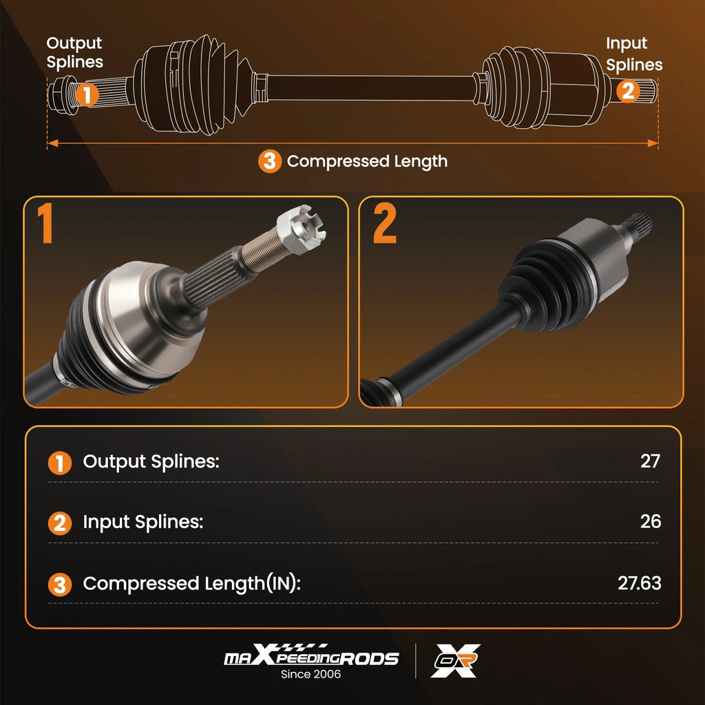 Set of 2 CV Axles for Isuzu Ascender (2003–2008) 4WD Front
