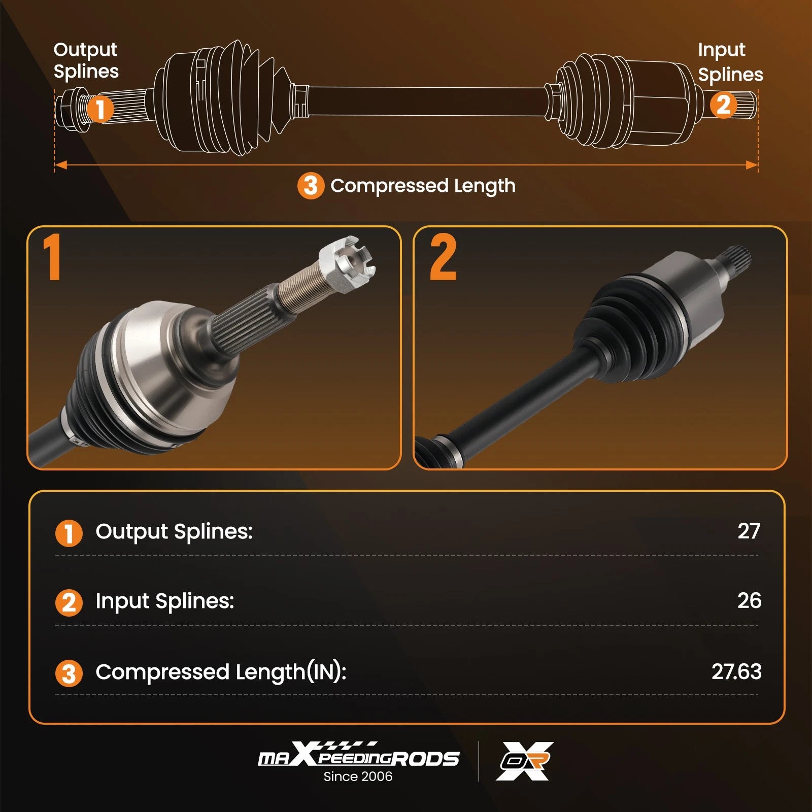 Set of 2 CV Axles for Isuzu Ascender (2003–2008) 4WD Front