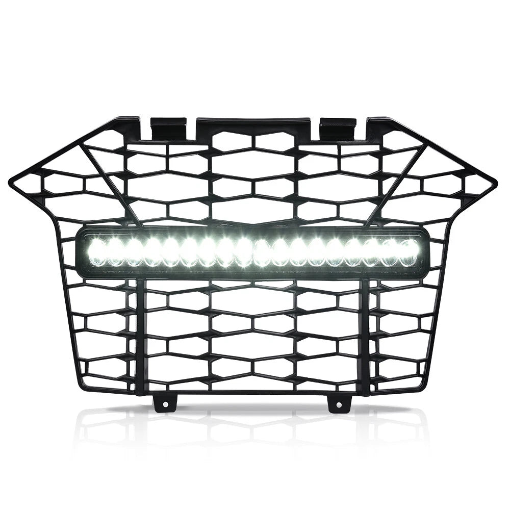 Front Bumper Mesh Grille for Polaris RZR PRO XP (2020–2024) with LED Light