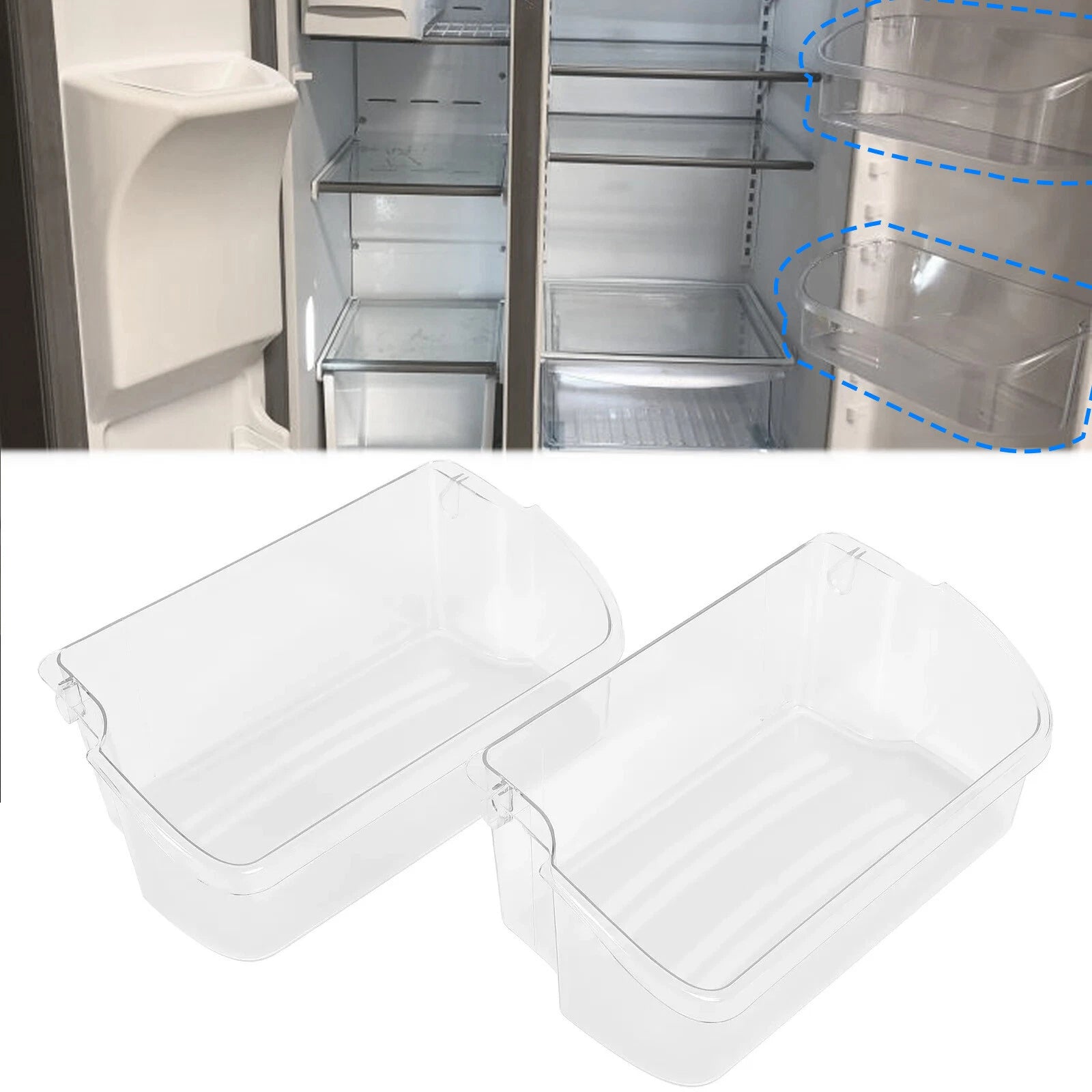Set of 2 Refrigerator Door Bin Shelf for Frigidaire Kenmore (240324502)