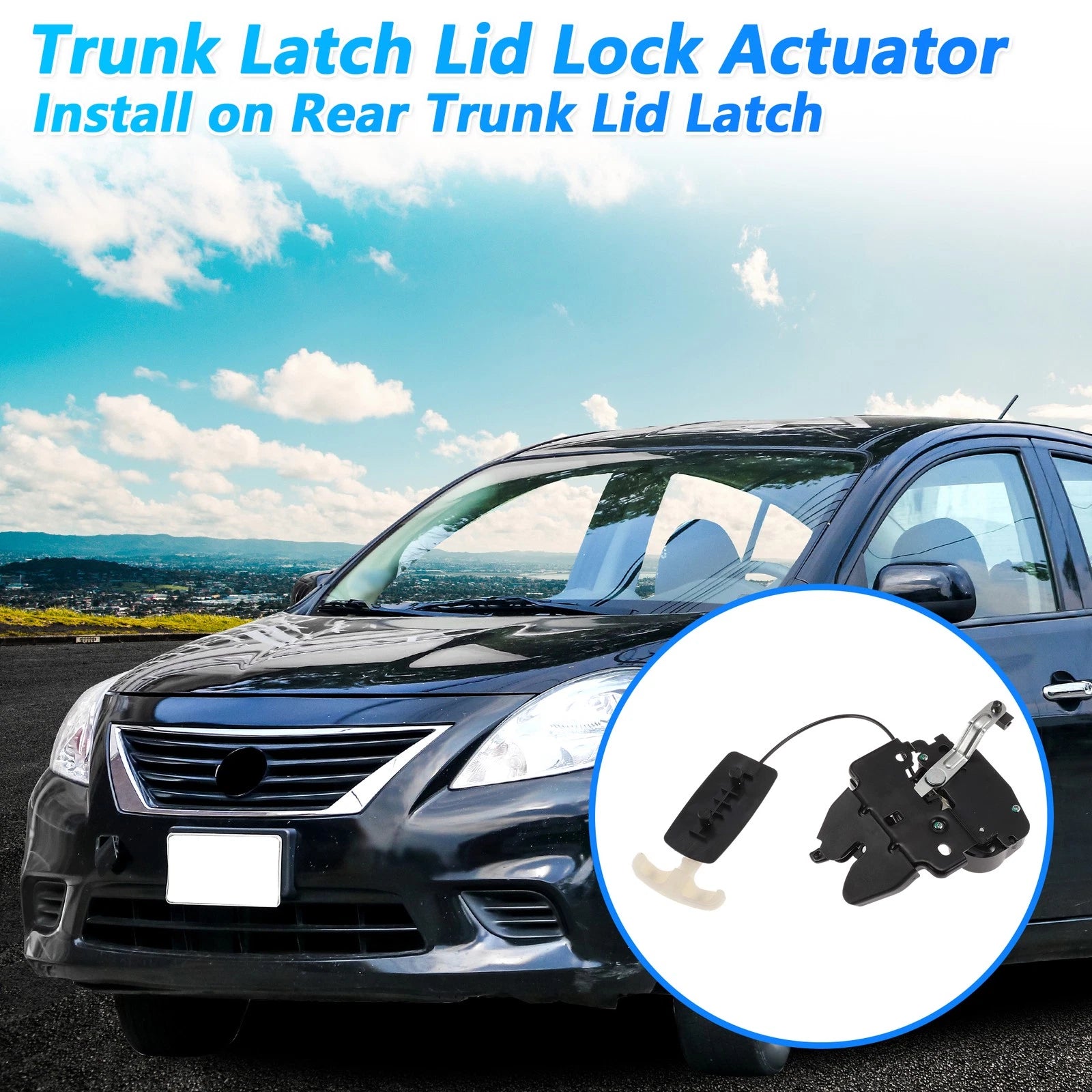 Rear Trunk Latch Lock Actuator for Nissan Versa (2012–2019) 3Pins 846303AN0A Black