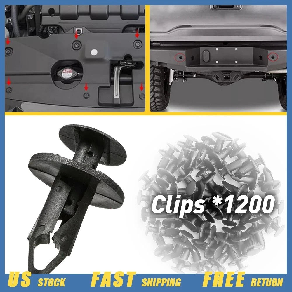 1200PCS 8mm Bumper Retainer Clips for Universal Vehicles (Auto Parts)