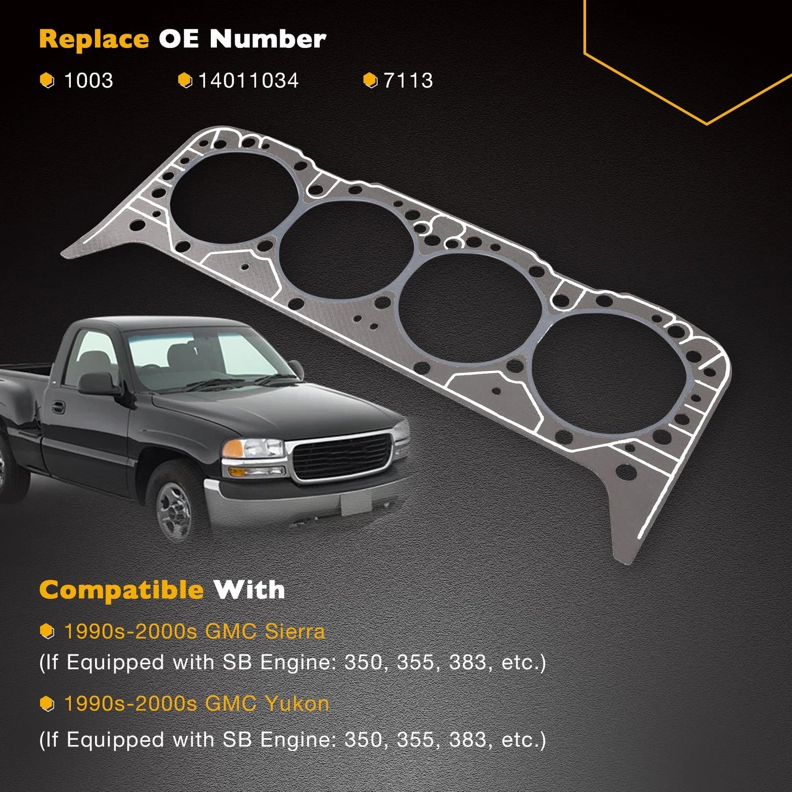 Cylinder Head Gasket for SBC Engines 350 355 383 406 (Gen 1 Gen 2)