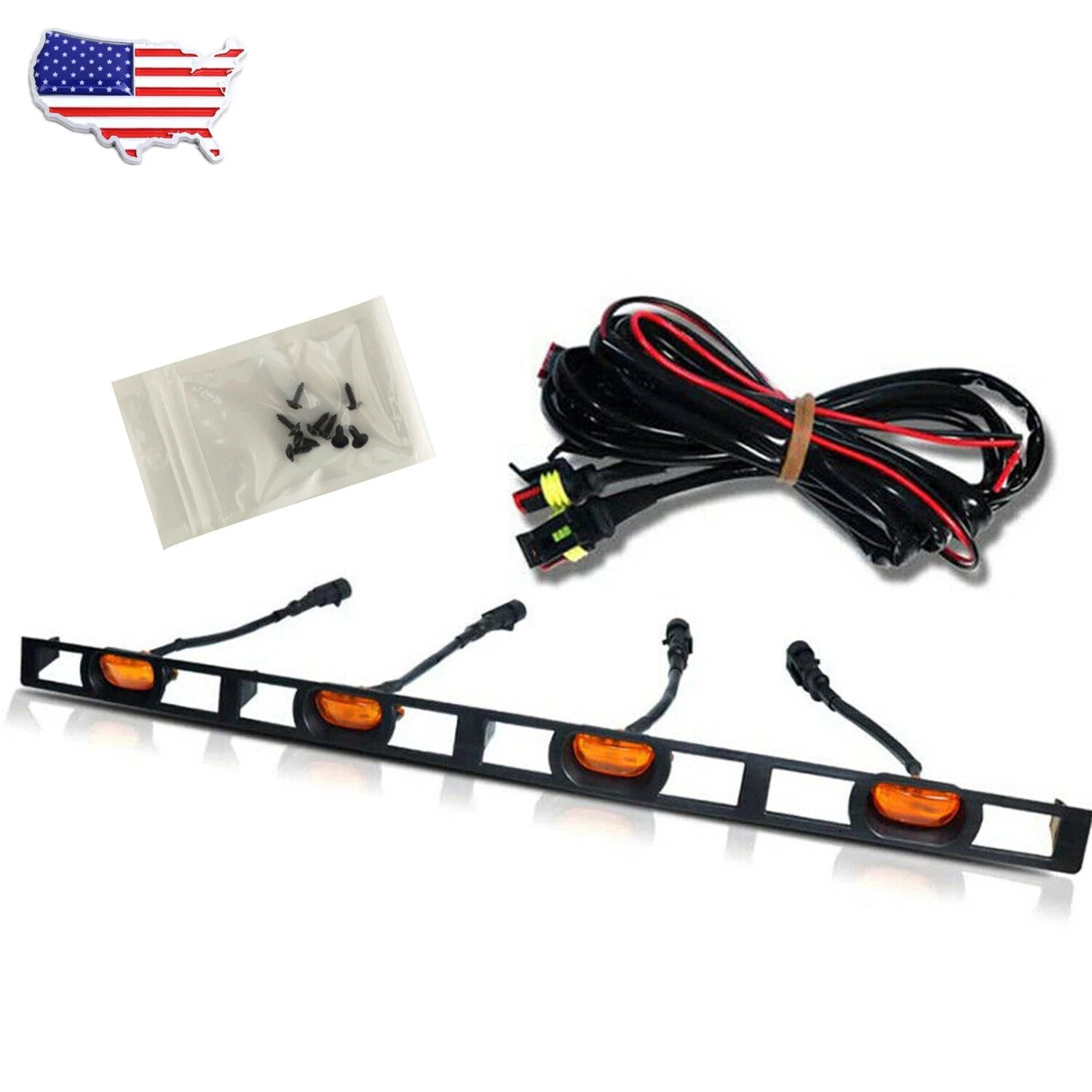 Front Hood Grille Amber LED Lights Assembly for Toyota Tacoma (2012–2015)
