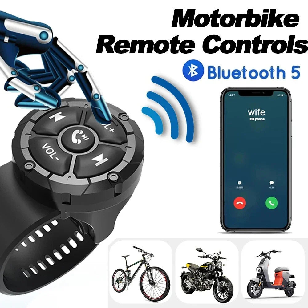 Wireless Bluetooth 5.3 Media Button Remote Controller for Motorcycle CR2023