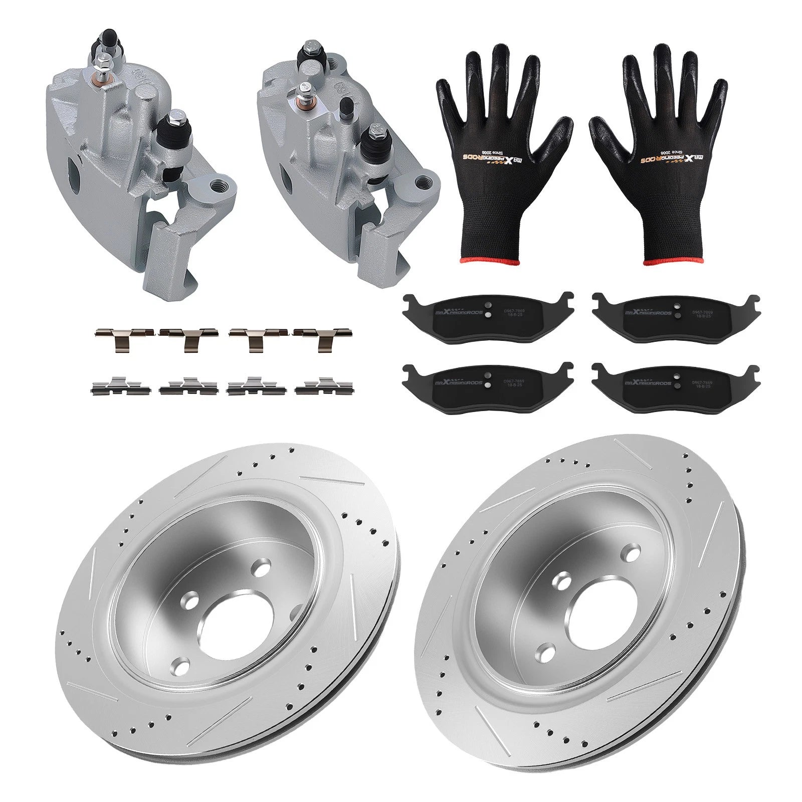 Rear Brake Rotor Caliper & Pad Kit for Dodge Durango/Ram 1500 (2004–2010)