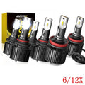 Set of 6 9005+9006+H8 Combo LED Headlight Bulbs Kit for High/Low Beam