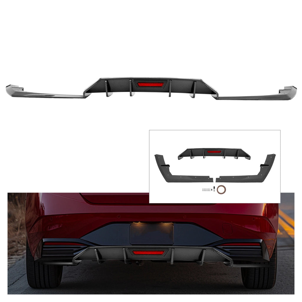 Rear Bumper Diffuser with LED Light for Hyundai Elantra (2021–2023)