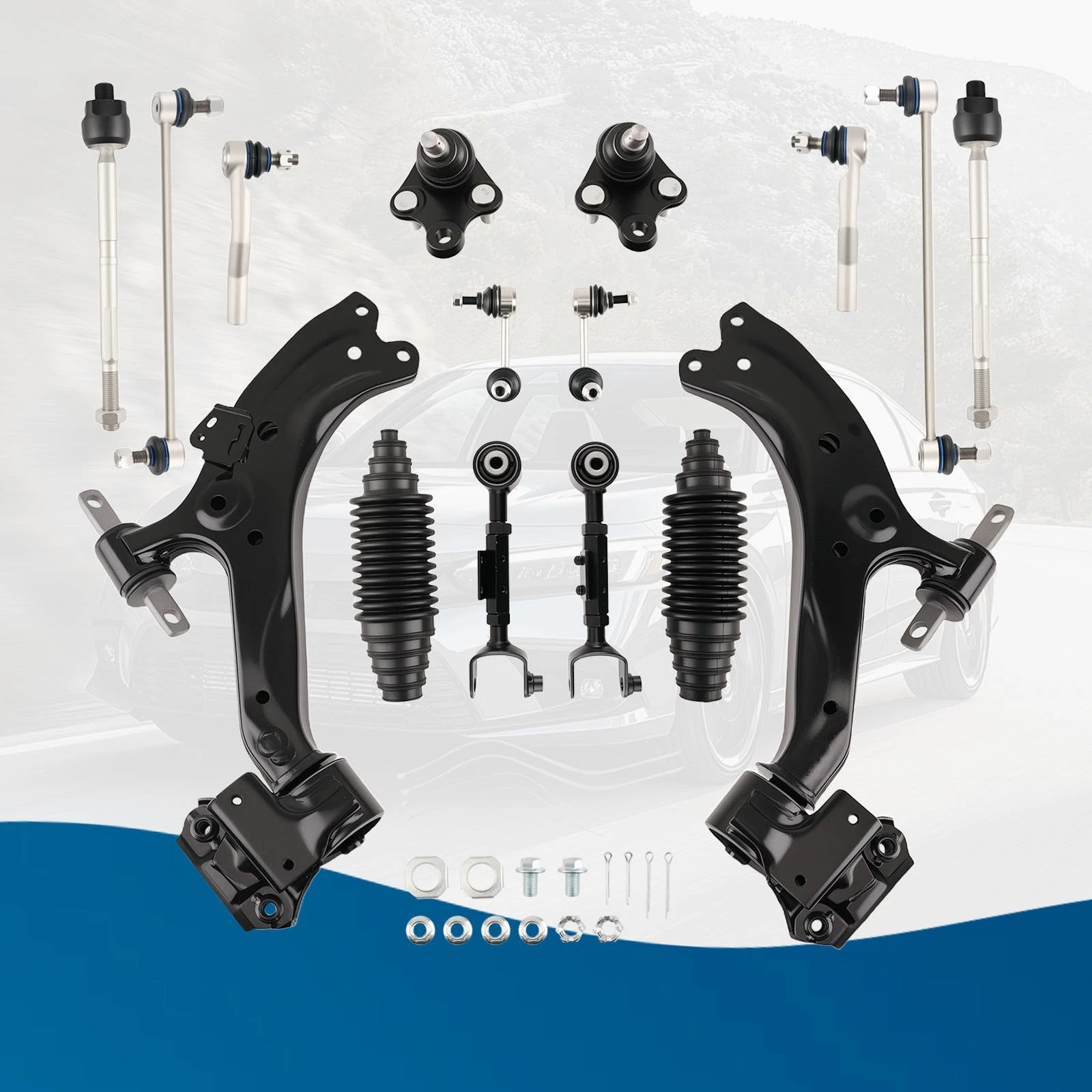 14-Piece Control Arms Tie Rods Sway Bar Link Kit for Honda CR-V (2012–2014)