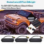 3PCS Smoked White LED Front Grille Lights for Ford Bronco (2021–2023)