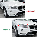 Tape-On Carbon Style Headlight Eye Lids Covers for BMW X3 (2011-2013)