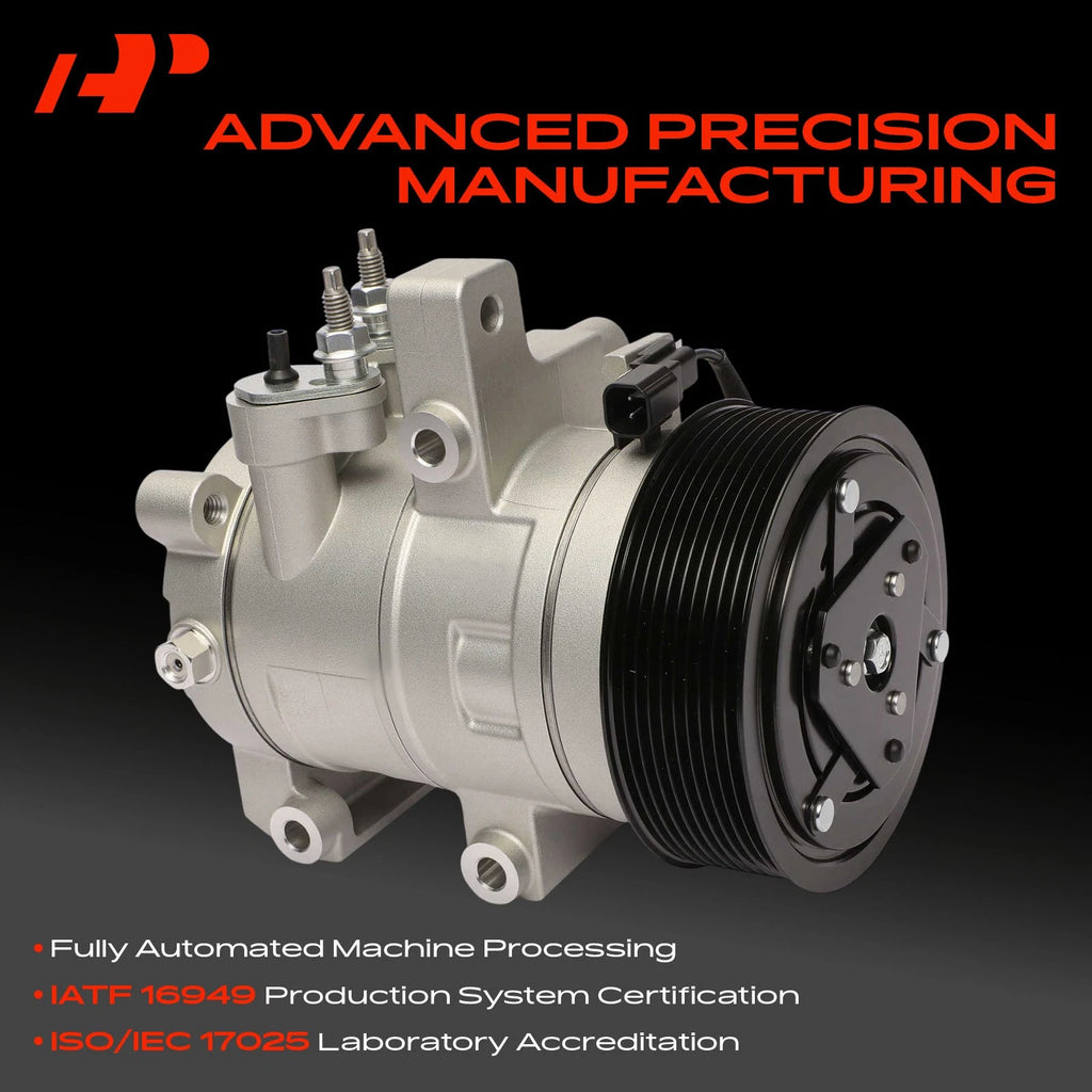 A/C Compressor with 10-Groove Pulley & Clutch for Ford Mustang (2010–2014)