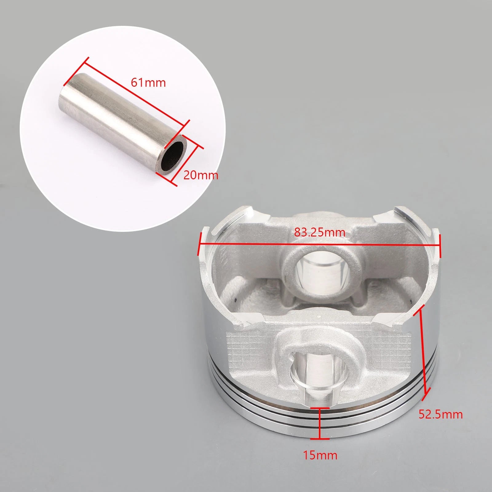 Piston Kit & Rings Set +0.25 83.25mm for Suzuki AN 400 Burgman S (1999–2006)