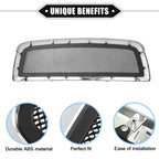 Front Grille Assembly for Dodge Ram 1500 (Chrome, Silver Tone, Gloss Black)