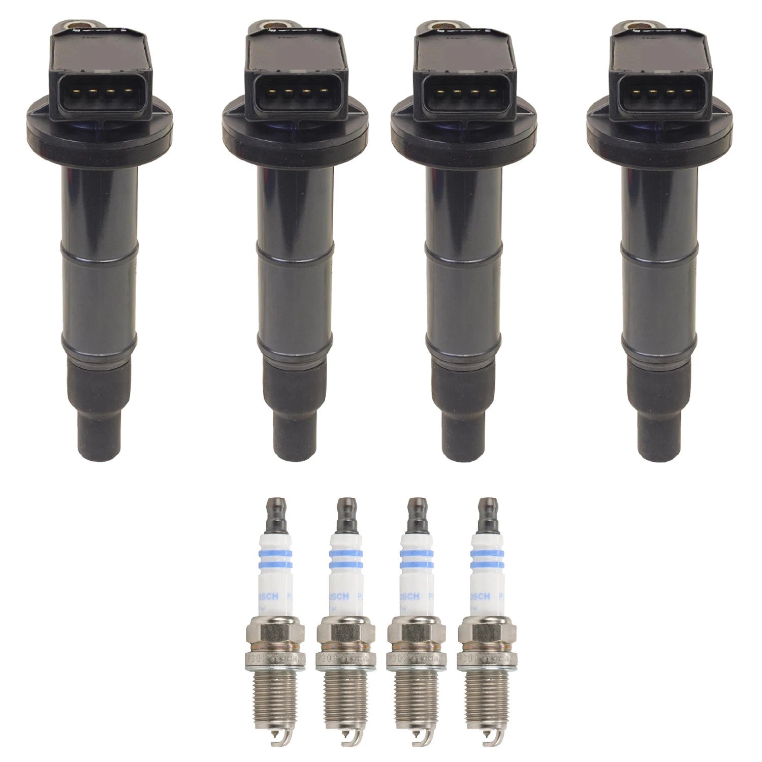Set of 4 Ignition Coils & Spark Plugs for Toyota Camry RAV4 Solara (L4)