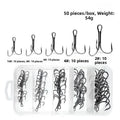 50pcs Treble Hook Set for Fishing Lures (Spoon Crankbait)