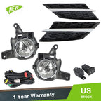 Set of 2 Fog Lights and Grille Assembly for Toyota RAV4 (2013–2015)