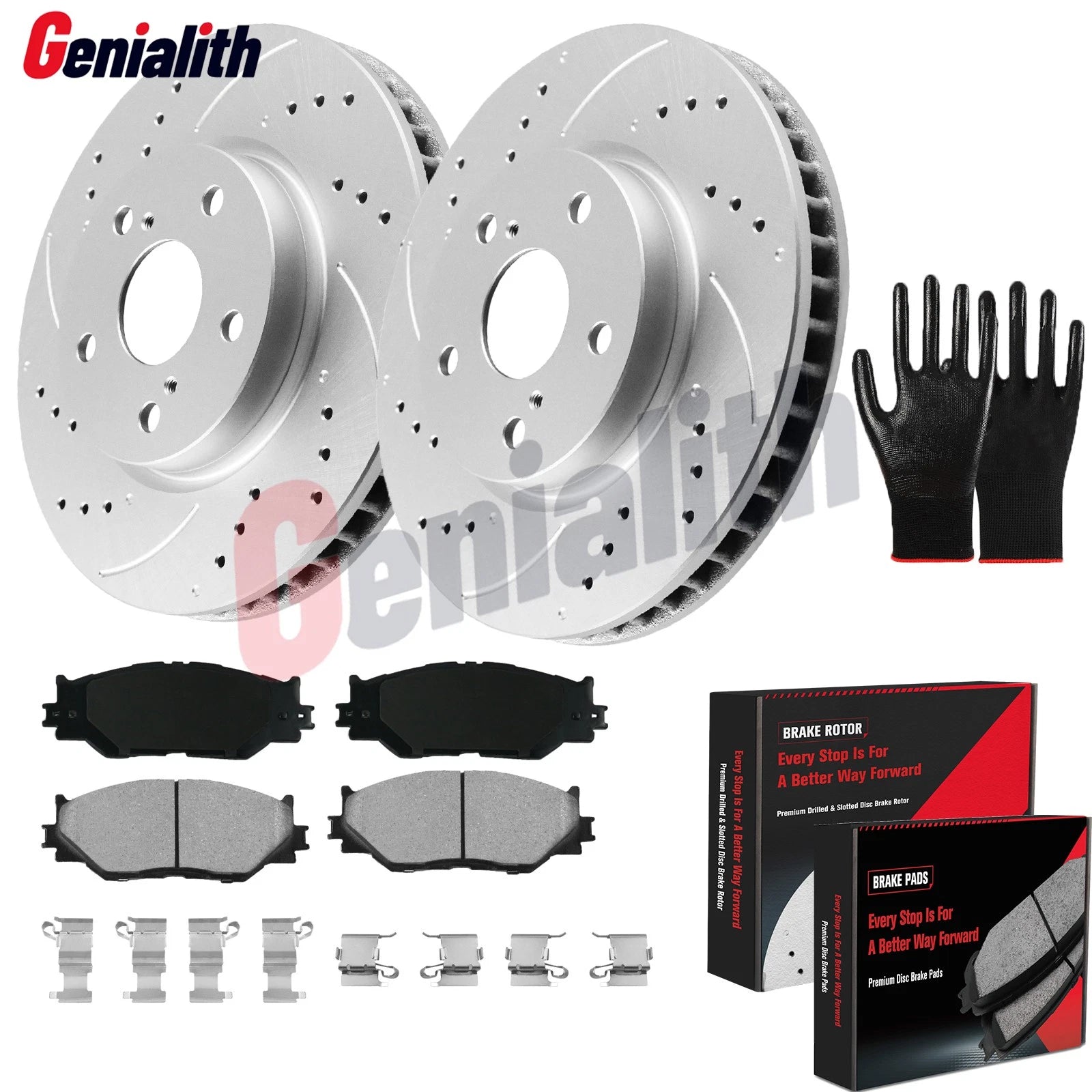 Set of 2 Drilled Rotors & Brake Pads for Lexus IS250 (2006–2008, 2014–2015)