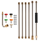 15 Inch Pressure Washer Wand for (4000 PSI, Stainless Steel, 5 Tips)
