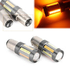 Pair Amber White Switchback 1157 LED Turn Signal Bulbs for Car