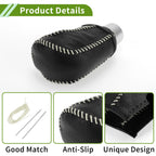 Gear Shift Knob Cover for Honda Civic (2016–2021) Pebbled Black Beige Faux Leather