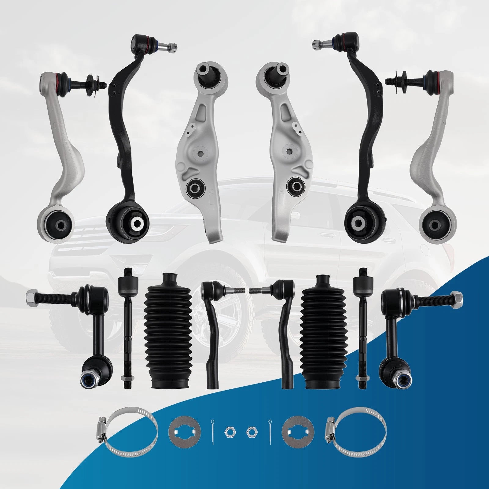 16pc Control Arms Kit & Tie Rods for Lexus LS460 (2007–2017)