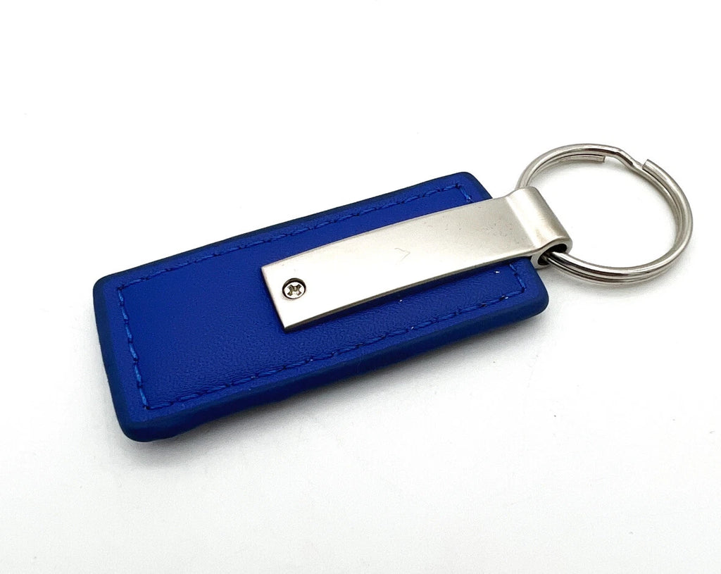 Leather Key Fob with Blue Rectangle Emblem for Ford Bronco (2021–2025)