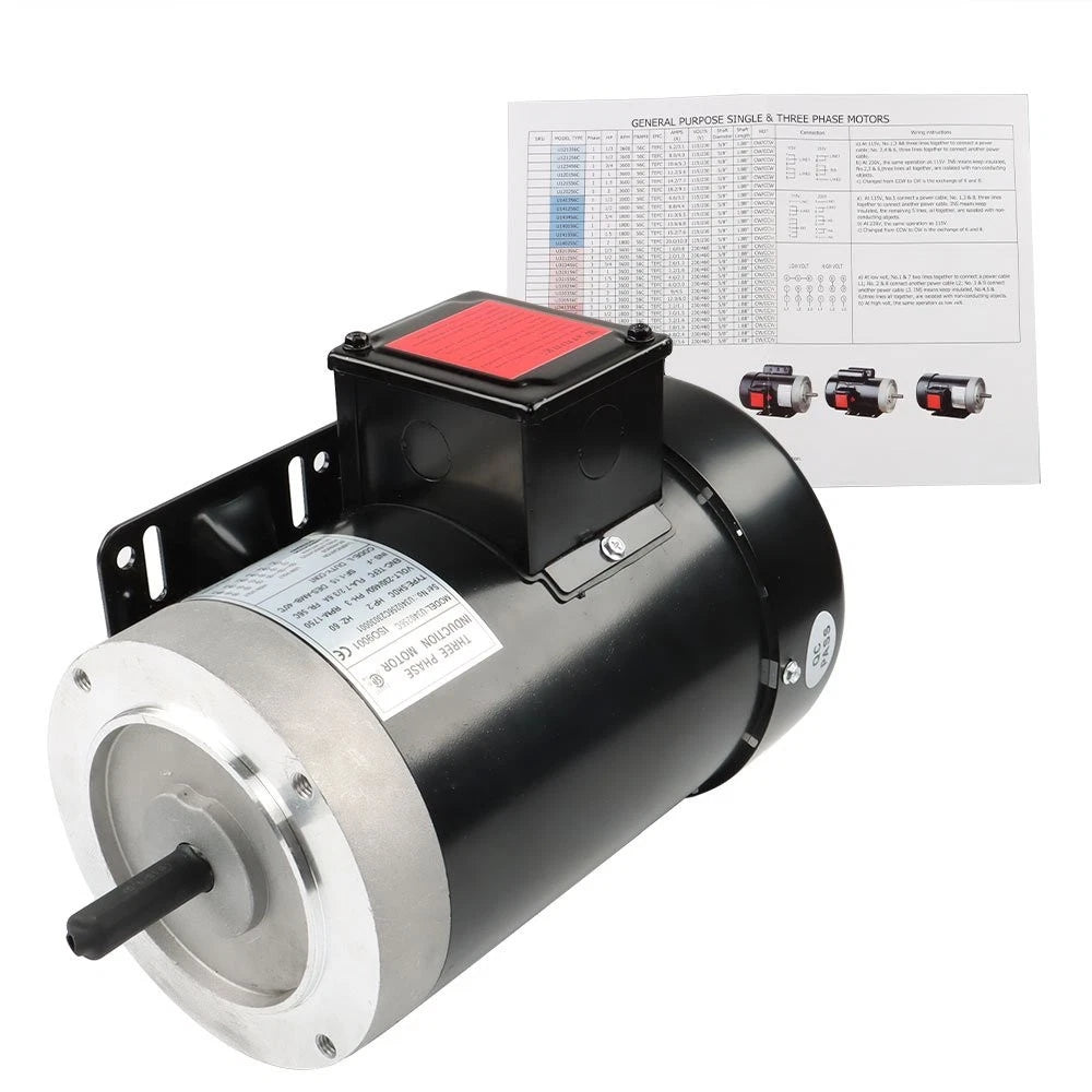 2 HP General Electric Motor for 56C Frame (1800 RPM, 3 Phase)