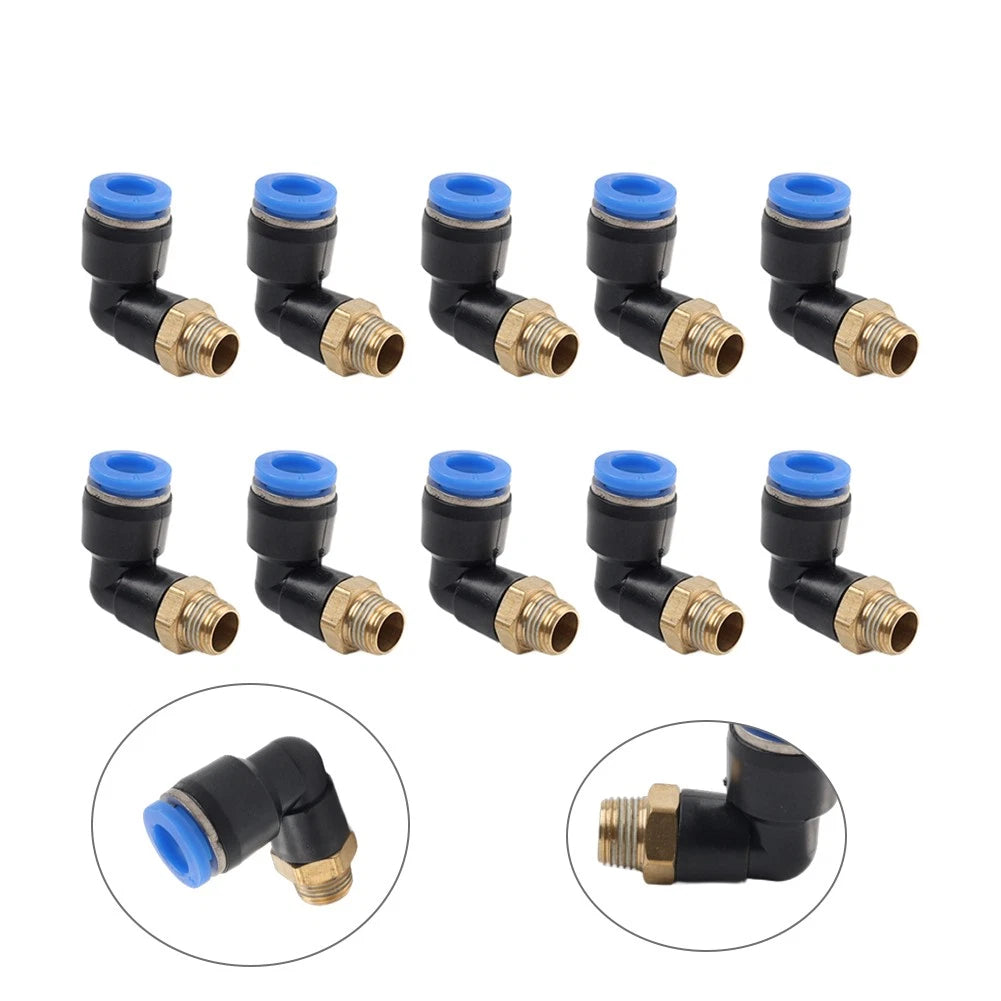 Set of 10 G 1/8" L Fitting Connector Tube 8mm Copper for Tire Changer