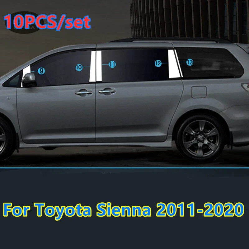 10X Window Center Post Pillar Cover Trim for Toyota Sienna (2011–2020)