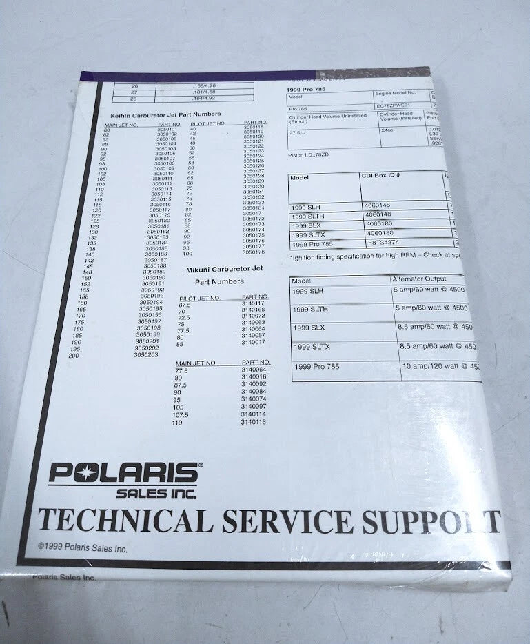 Polaris Service Manual 9915085 for Personal Watercraft (1999)