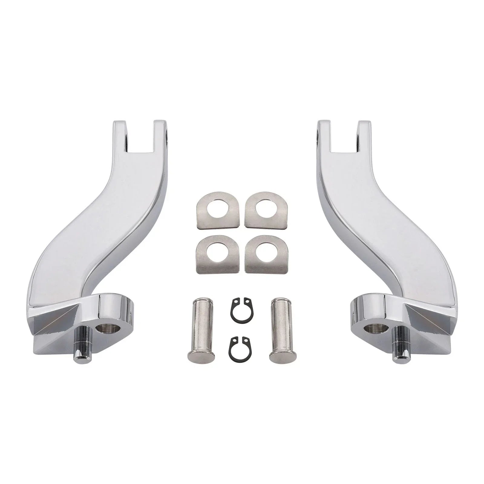 Rear Passenger Foot Peg Mounts for Harley Touring (1993-2025) Black/Chrome