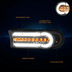 Projector Headlight for Mazda 3 (2014–2016) Black Housing Amber Corner