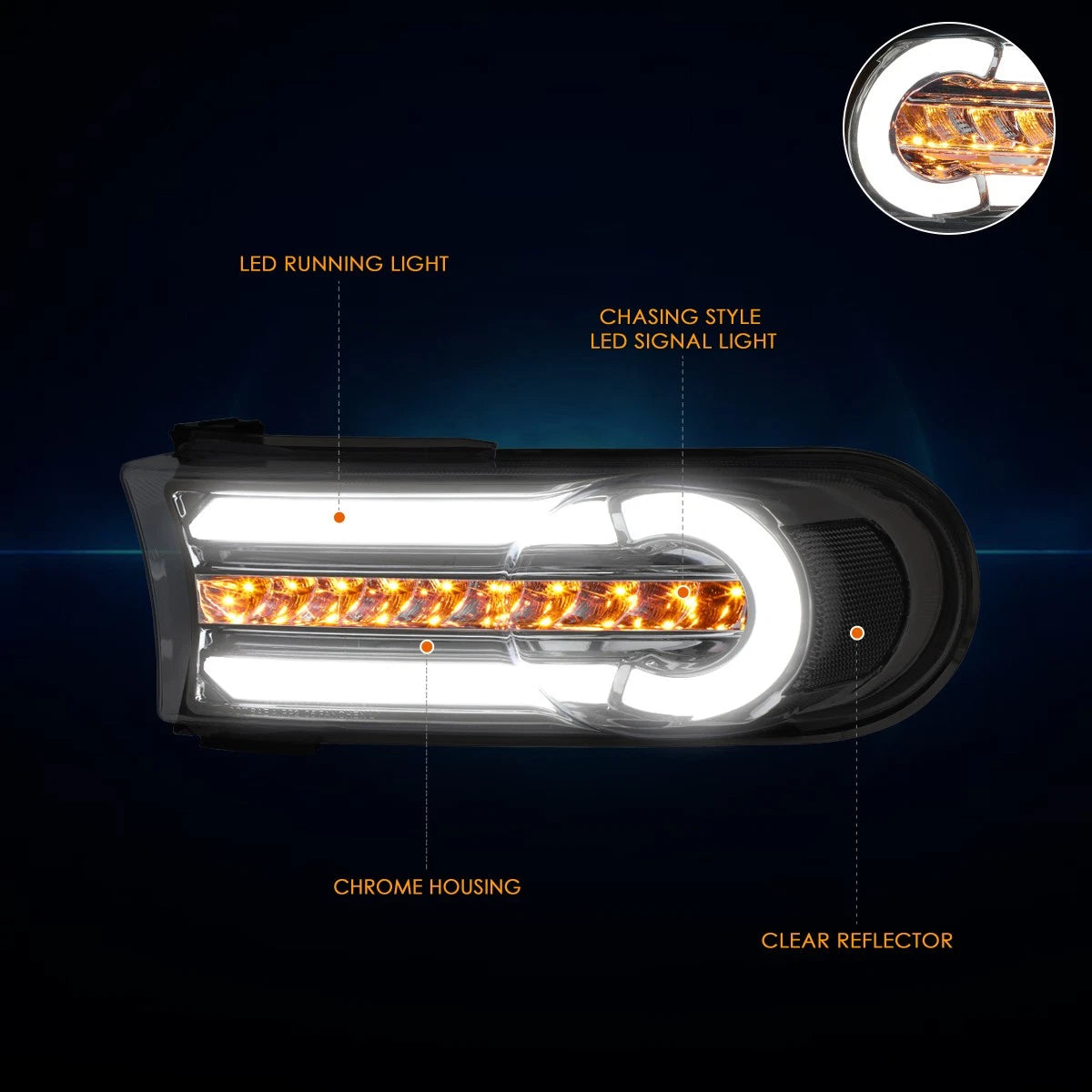 Projector Headlight for Mazda 3 (2014–2016) Black Housing Amber Corner