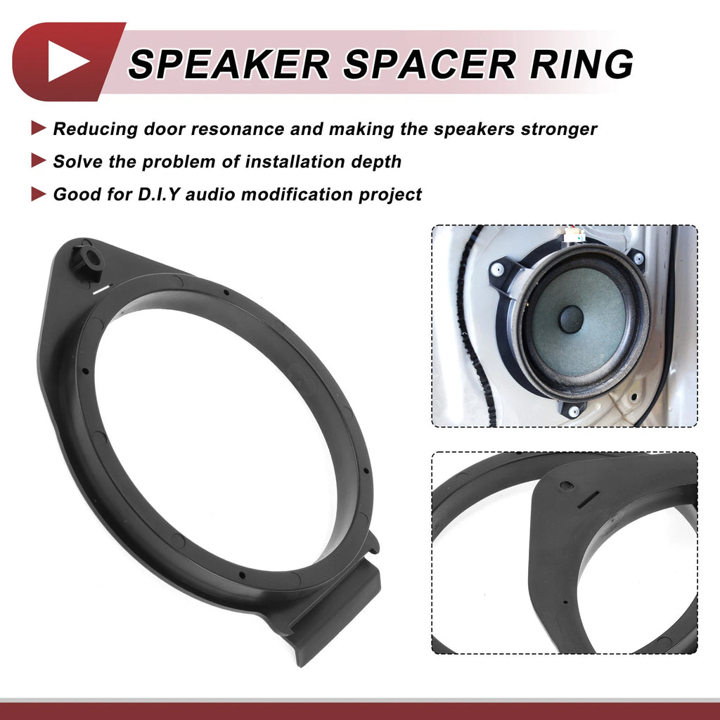 2X Speaker Spacer Ring Adaptor for Chevrolet Avalanche (2007–2020) 6.5" ABS