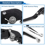 Adjustable Brake Clutch Levers for Honda CBR650R (2019–2023) Black Silver Tone