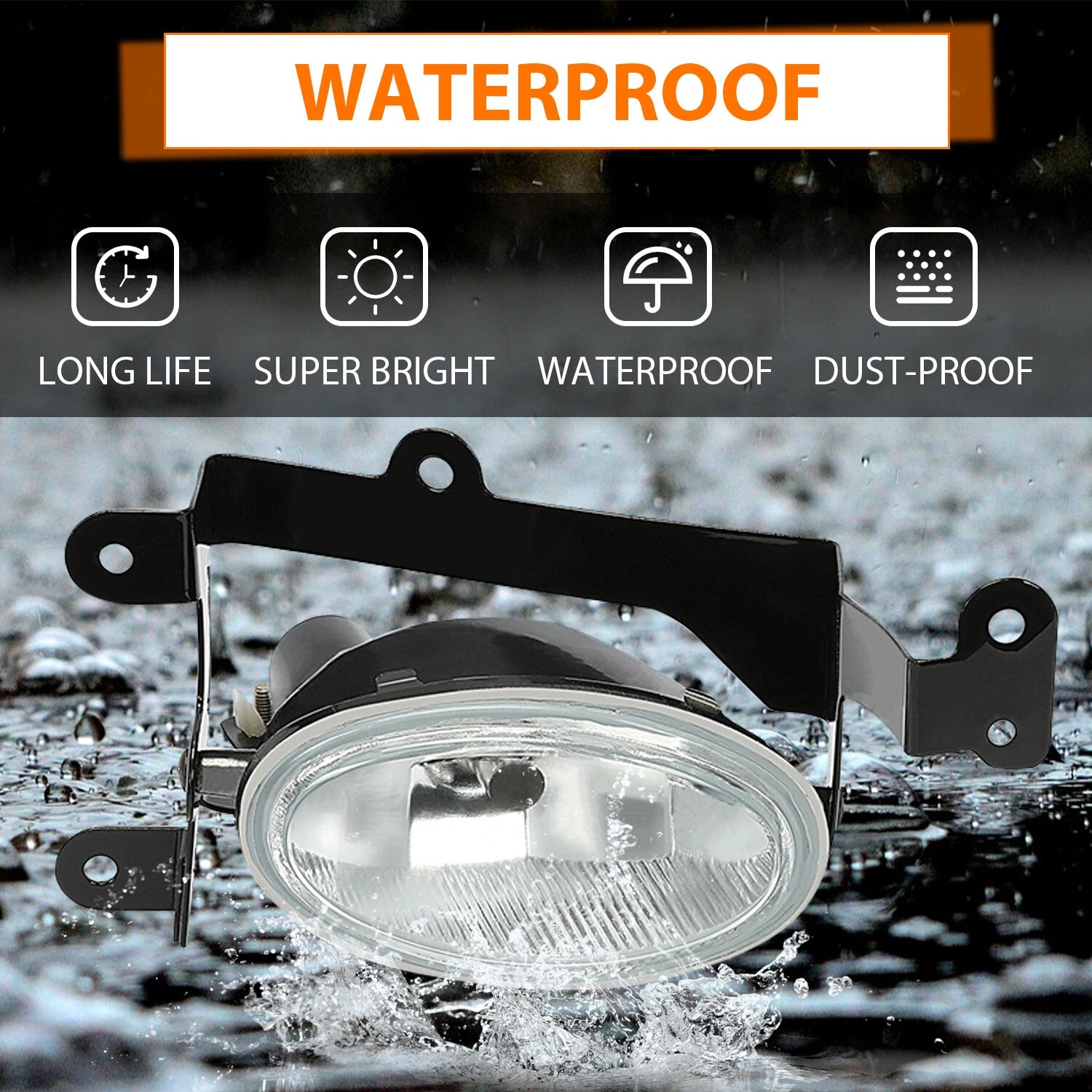 Clear Lens Fog Lights with Wiring & Switch for Honda Civic Coupe (2006–2008)