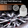 Wheel Lock Lug Nut for Volkswagen Touareg (2004–2017) 540 Locking Key Socket