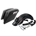 5" Stretched Saddlebags for Harley Touring (2009–2013) - Matte Black, LED