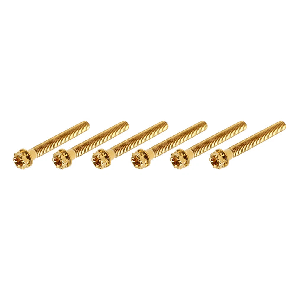 Set of 6 Titanium M8x45mm Torx Head Flange Screws for Motorcycle