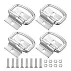 Set of 4 Heavy Duty D-Ring Lashing Eyelets for Trailers Trucks RVs Boats