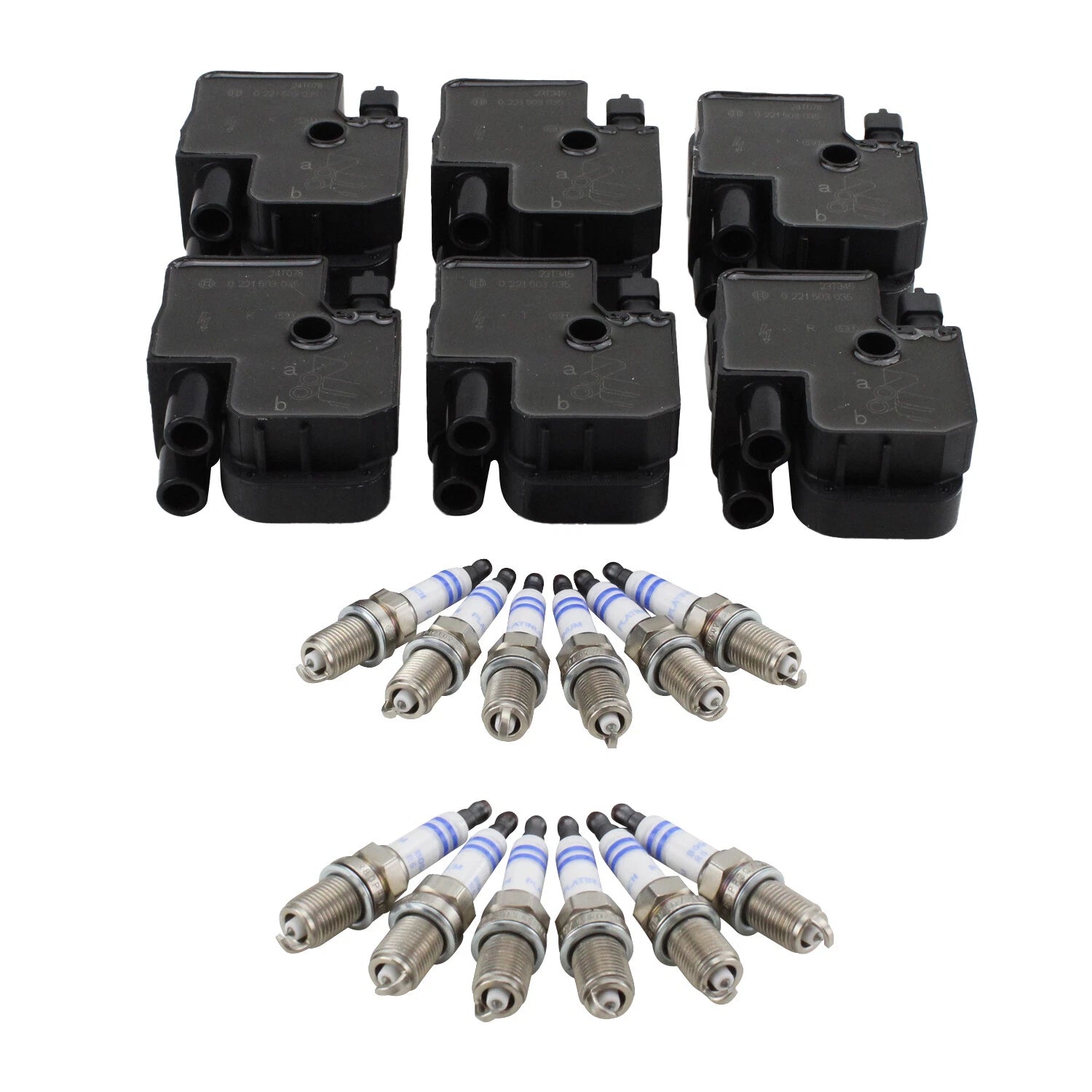 Ignition Coil & Platinum Spark Plugs Kit for V6 2.6L 2.8L 3.2L 3.7L