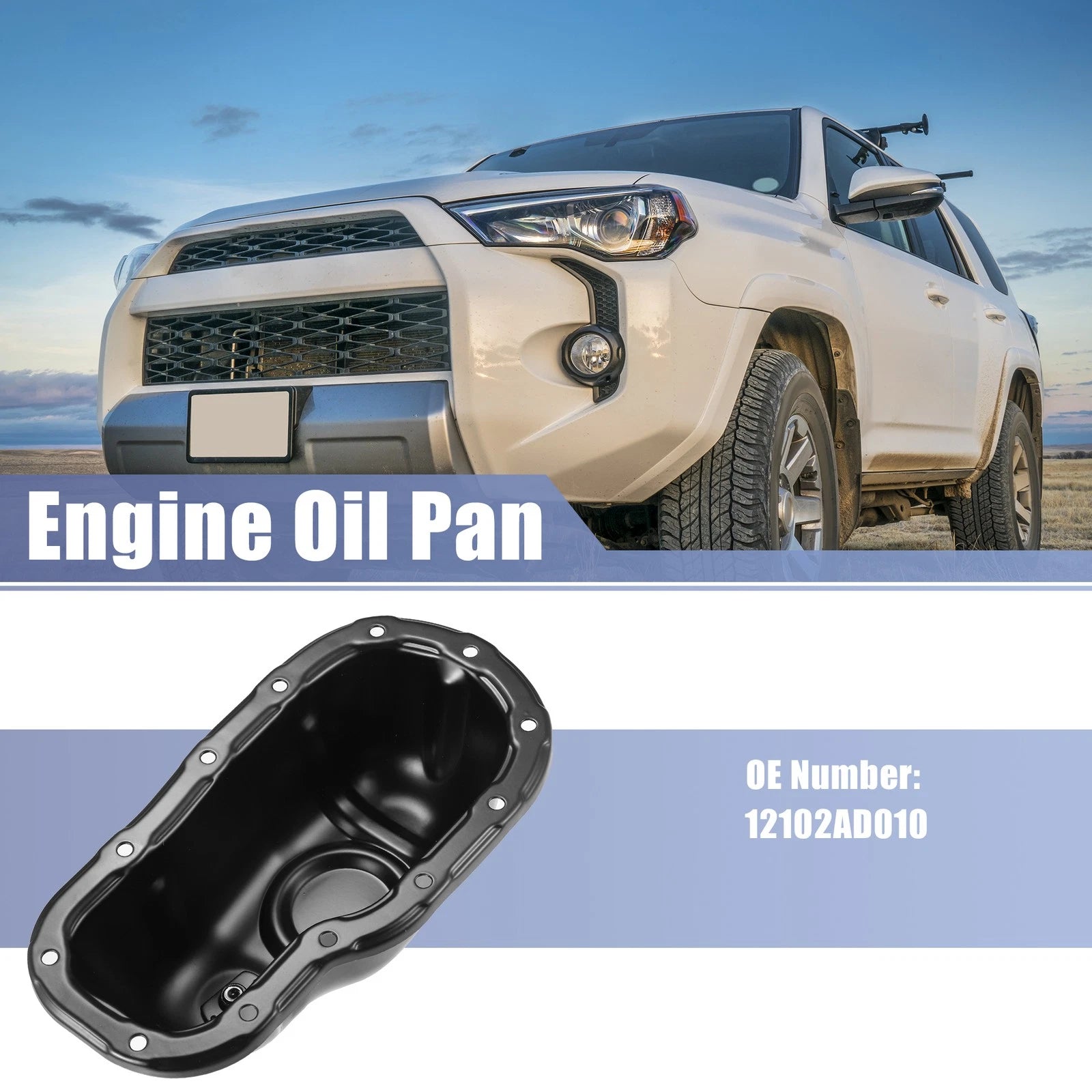 Engine Oil Pan No. 12102AD010 for Toyota 4Runner (2003–2023) Black