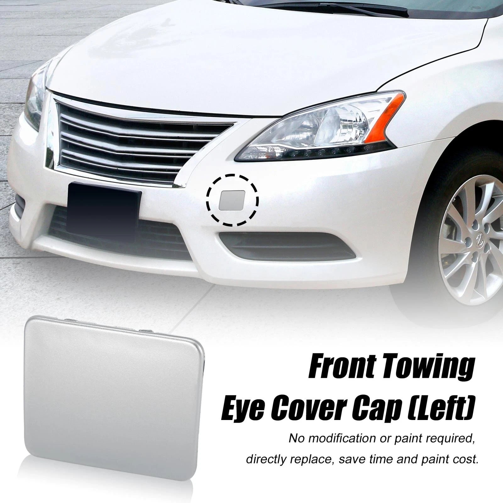 Front Bumper Tow Hook Eye Cover for Nissan Sentra (2013–2016) 622A0-3SH0A