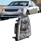 Halogen Headlight Housing for Cadillac STS (2005–2011) Black Driver Left Side