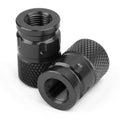 CNC Aluminum Black Anti-Theft Tire Valve Stem Caps for Motorcycle Car Truck Bike