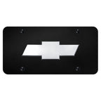 Chrome New Logo on Black License Plate - Officially Licensed for Chevrolet