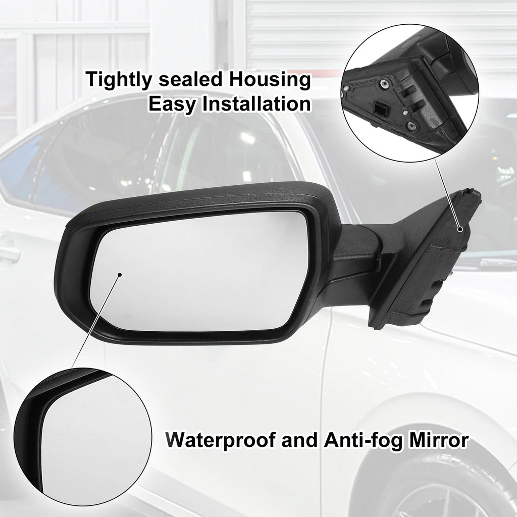 3 Pin Left Side Exterior Door Mirror Assembly Black for Chevrolet Malibu (2016–2022)