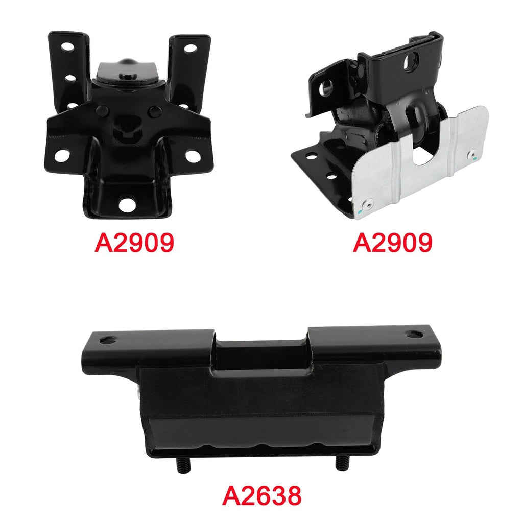 3Pcs Engine Mount Trans Mount Kit for GMC Sierra 1500 (1999–2007) 4.8L 5.3L 6.0L