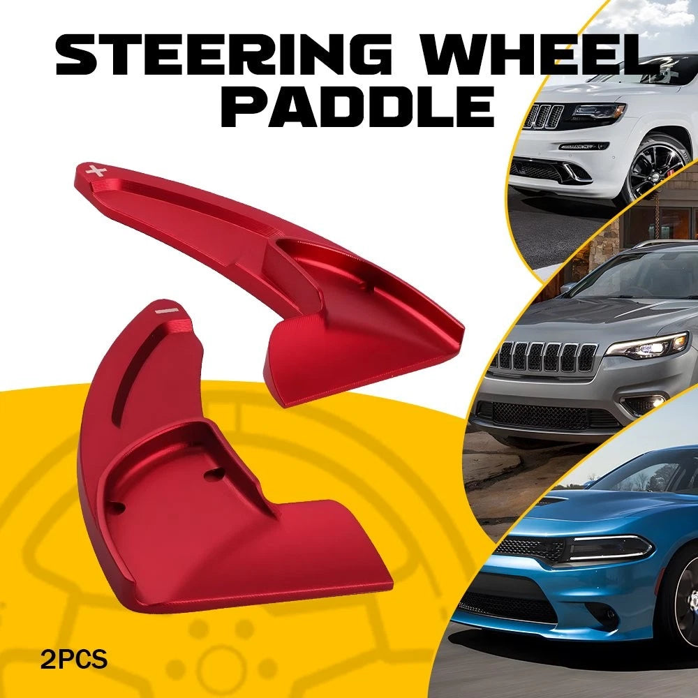 Set of 2 Red Steering Wheel Paddle Shifters for Jeep Cherokee (2019–2021)